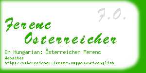 ferenc osterreicher business card